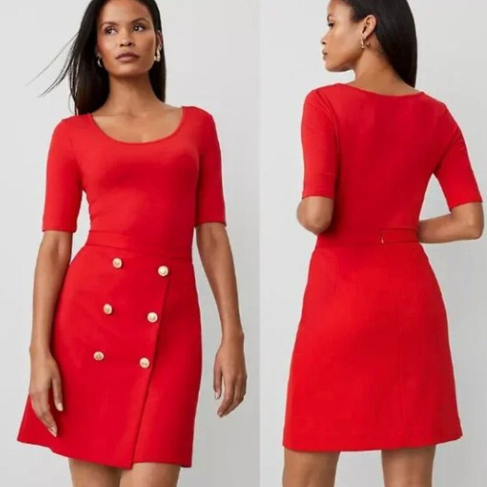 Ann Taylor Button A-line Wrap Skirt (New)